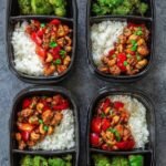 broccoli rice mix veg in tiffin box.